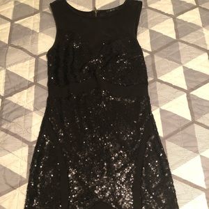 Black sequined mini dress